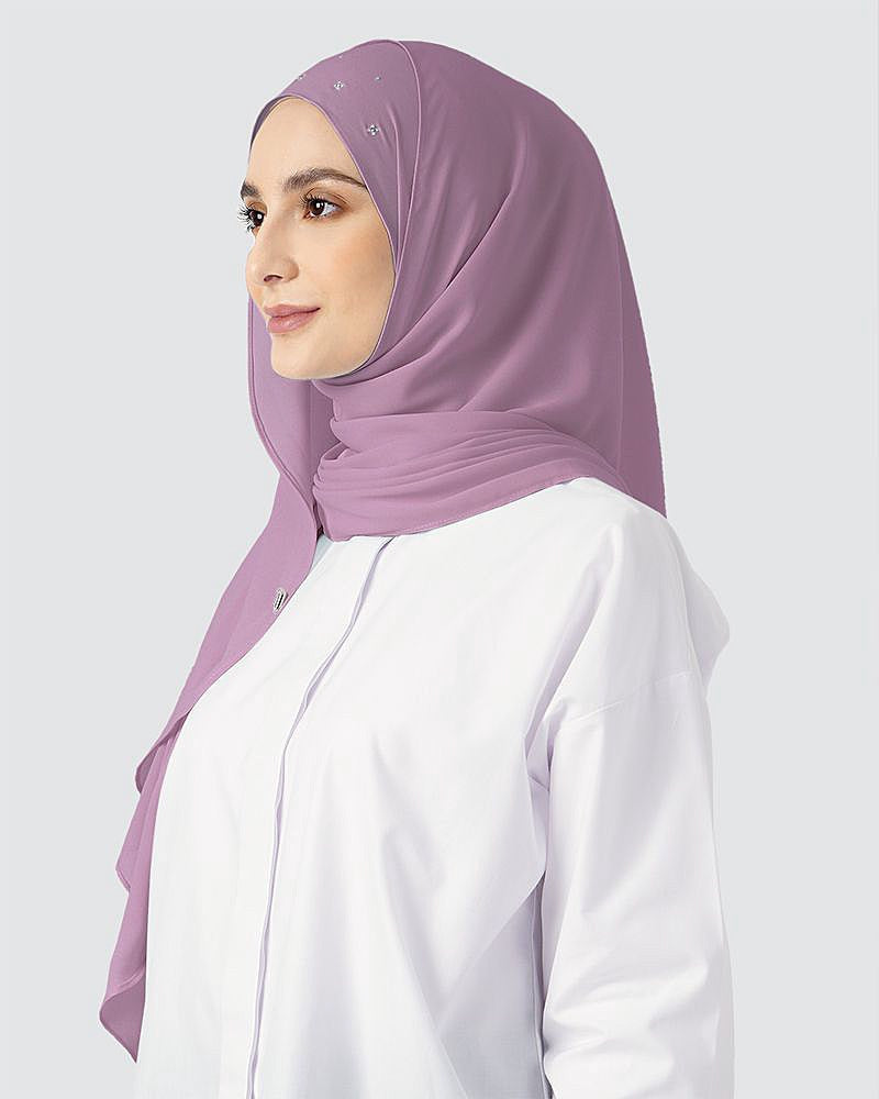 Medium Dusty Mauve Purple - Tiara Semi-Instant Shawl