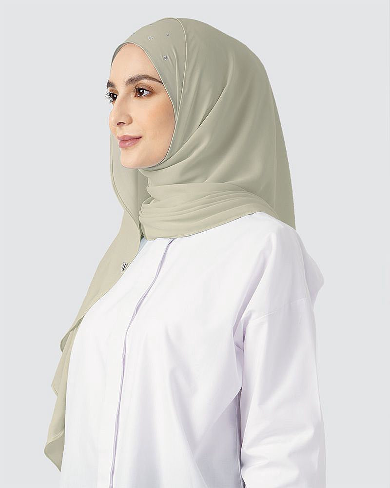 Dusty Moss Green - Tiara Semi-Instant Shawl