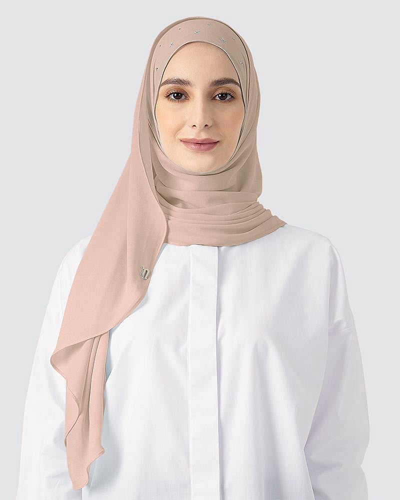 Dusty Warm Peach - Tiara Semi-Instant Shawl