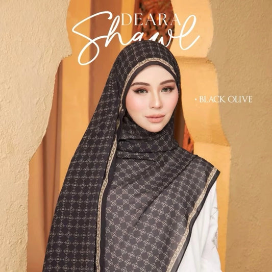 Black Olive - Printed Shawl