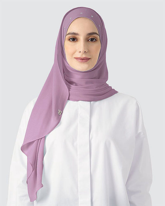 Medium Dusty Mauve Purple - Tiara Semi-Instant Shawl