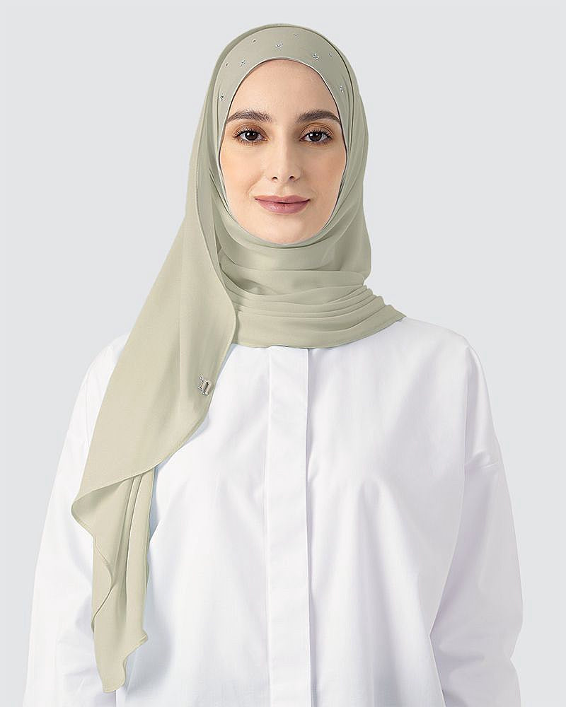 Dusty Moss Green - Tiara Semi-Instant Shawl