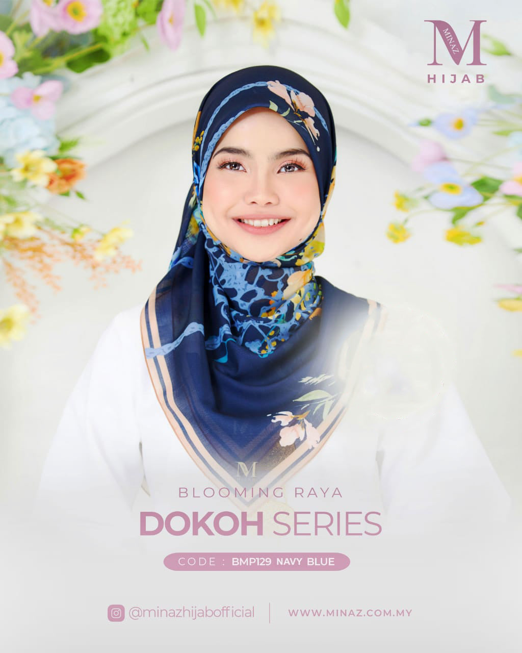 Navy - MINAZ Blooming Raya