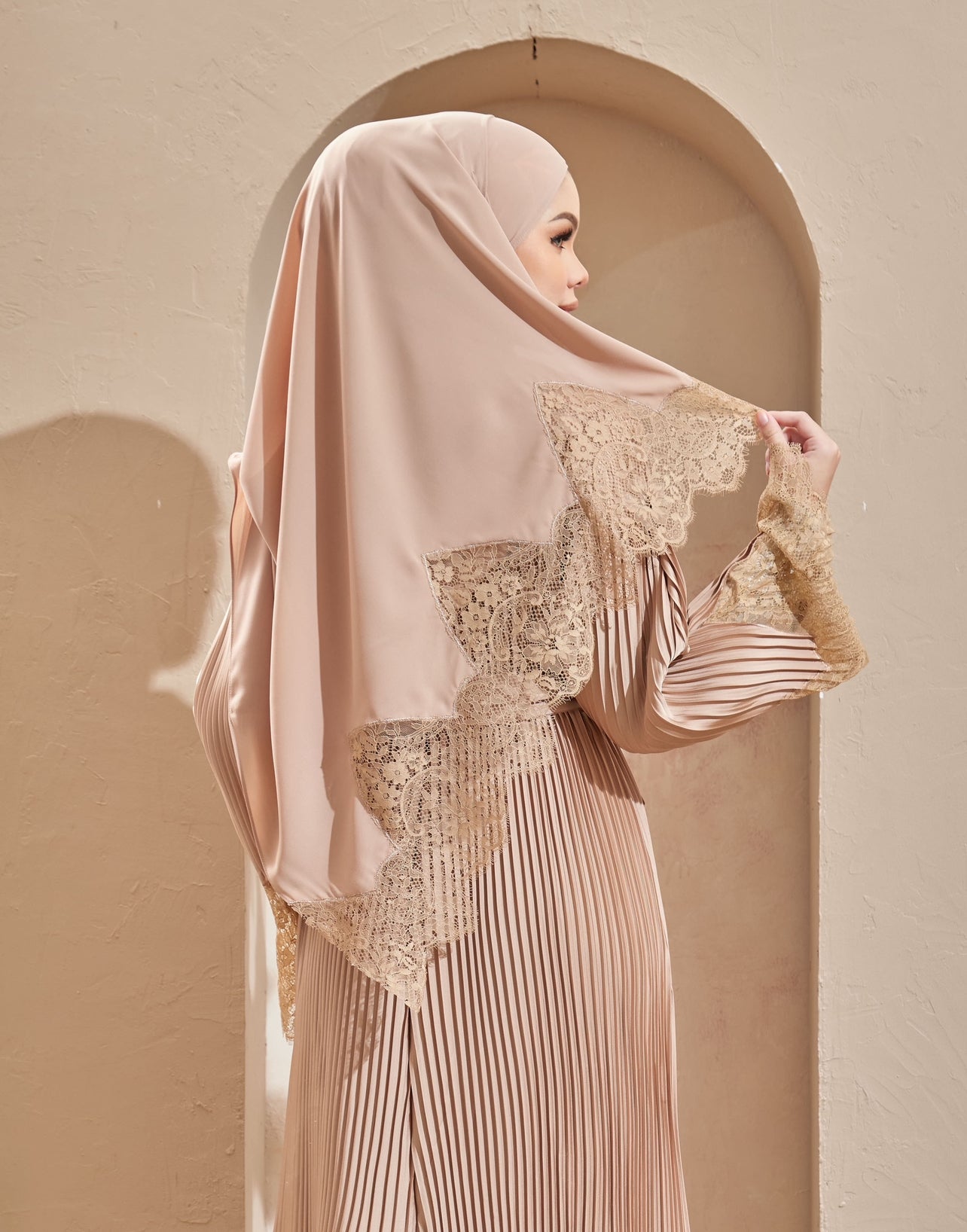 Champagne - Aleena Pleated Abaya