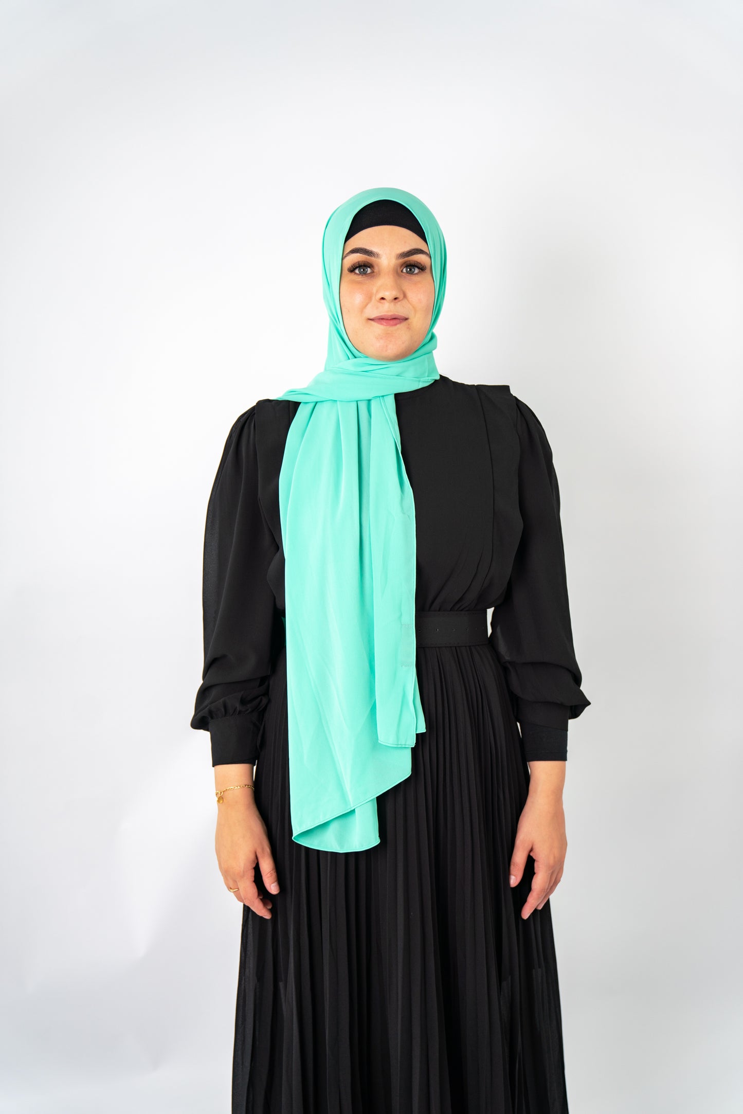 Bright Teal Green Flowy Shawl