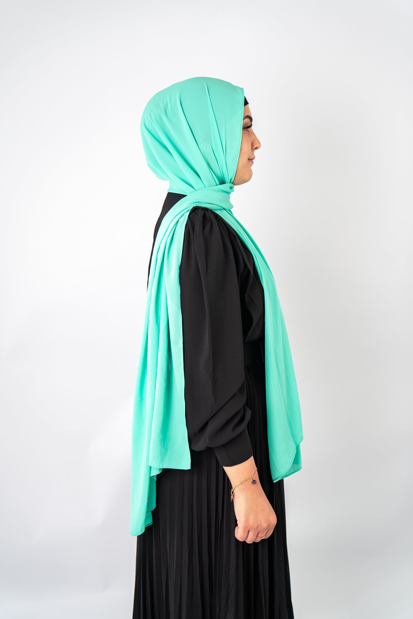 Bright Teal Green Flowy Shawl