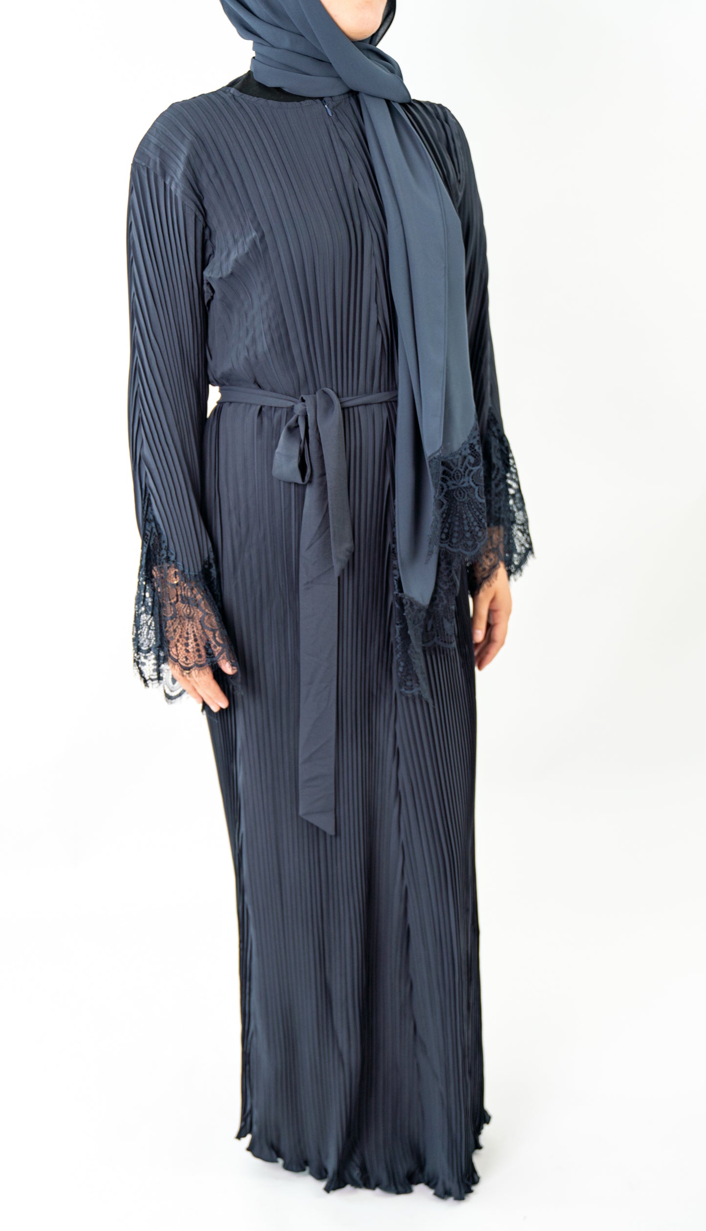 Navy Blue - Aleena Pleated Abaya