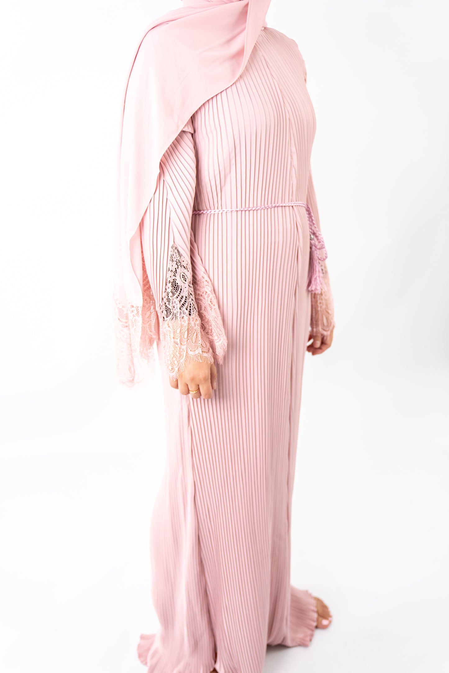 Baby Pink - Aleena Pleated Abaya