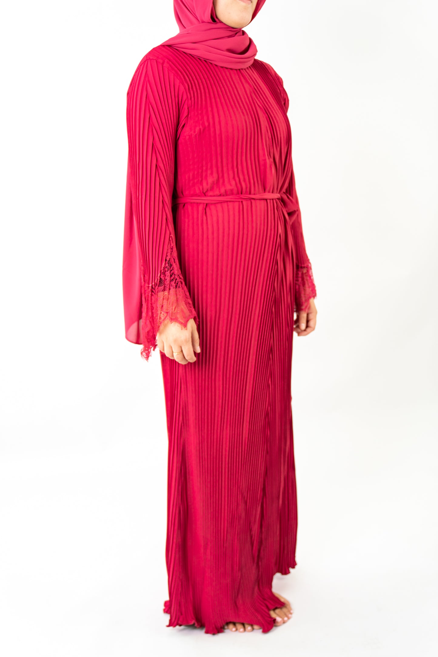 Fuschia Pink - Aleena Pleated Abaya