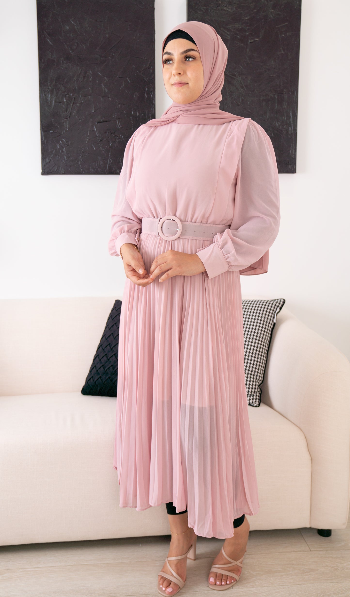 Baby Pink Balqis Chiffon Dress