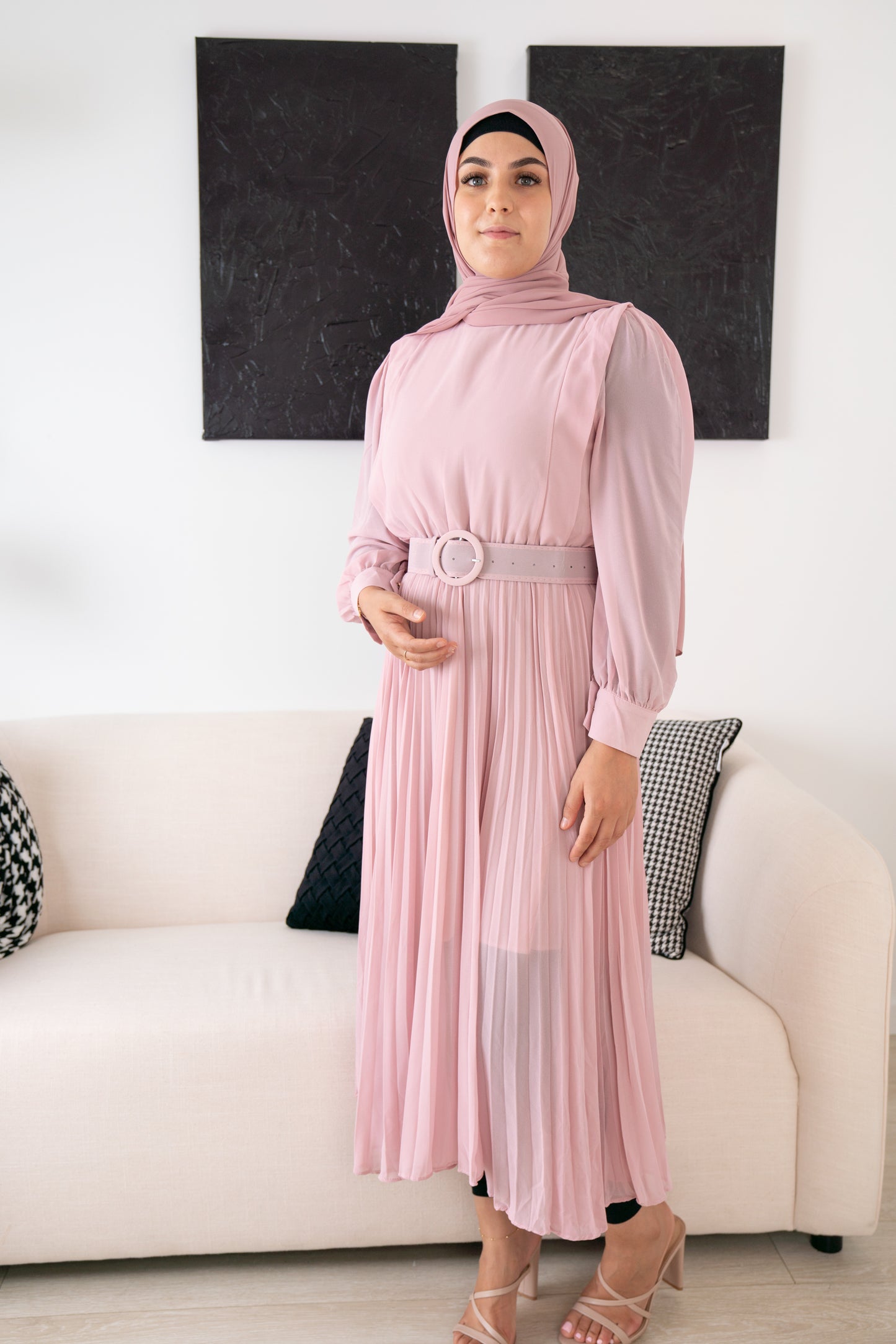 Baby Pink Balqis Chiffon Dress