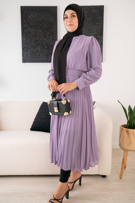 Lavendar Balqis Chiffon Dress